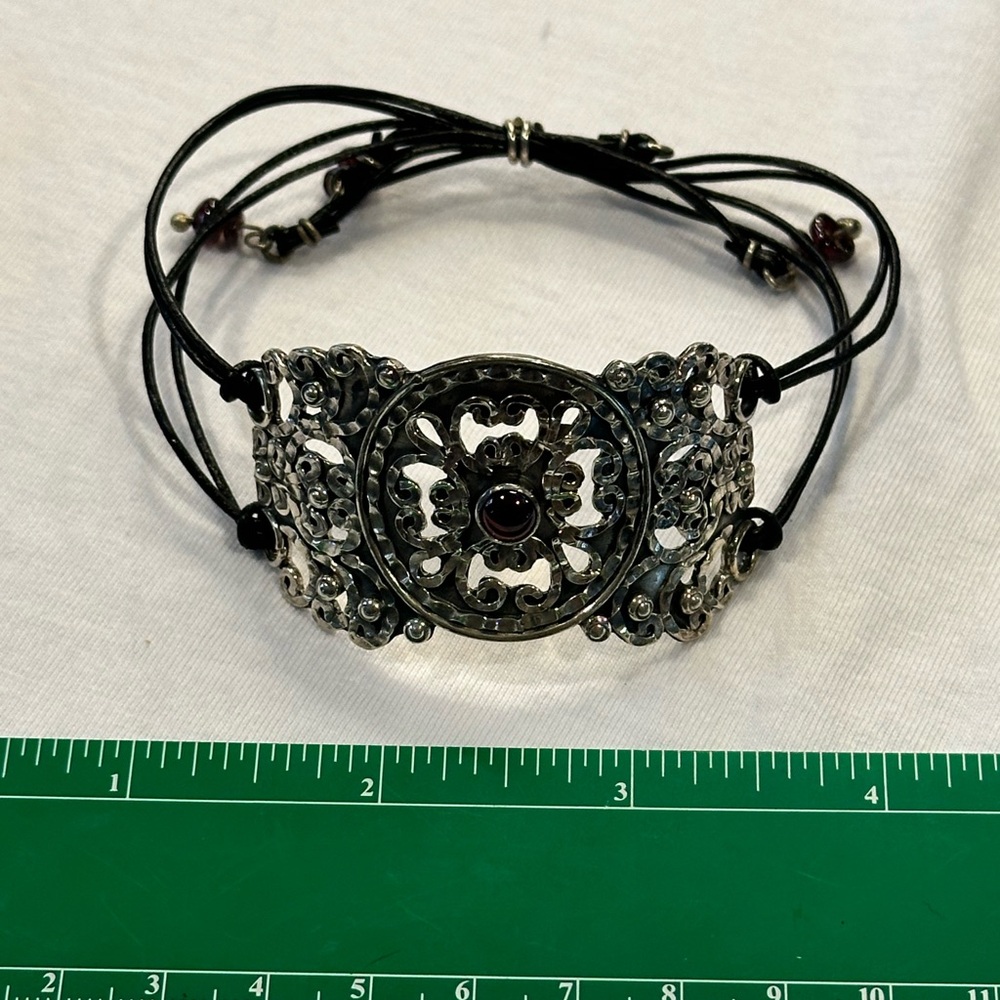 Beautiful Sterling Silver Adjustable Bracelet - image 2